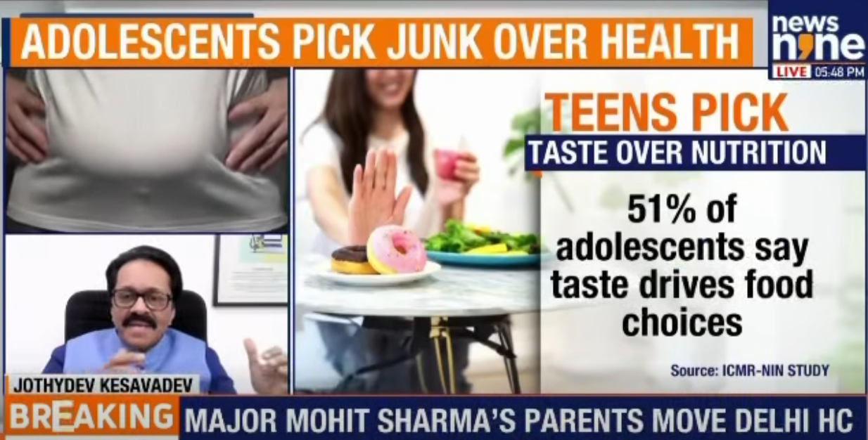 28th November 2025: Teen Eating Habits - Dr. Jothydev Featured on News9